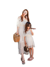Load image into Gallery viewer, Mother Daughter Wedding Lace Dresses Off Shoulder Fashion Family Matching Mommy and Me Clothes Chiffon Women Mom Dress Girls