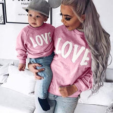 Load image into Gallery viewer, LOOZYKIT Family Matching Outfits 2019 Autumn Family Outfits Babys And Mother Long Sleeve Round Neck Letter LOVE Sweatshirts
