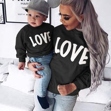 Load image into Gallery viewer, LOOZYKIT Family Matching Outfits 2019 Autumn Family Outfits Babys And Mother Long Sleeve Round Neck Letter LOVE Sweatshirts
