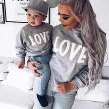 Load image into Gallery viewer, LOOZYKIT Family Matching Outfits 2019 Autumn Family Outfits Babys And Mother Long Sleeve Round Neck Letter LOVE Sweatshirts
