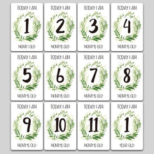 Load image into Gallery viewer, 12 Sheet Milestone Photo Sharing Cards Gift Set Baby Age Cards - Baby Milestone Cards, Baby Photo Cards - Newborn Photo
