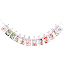 Load image into Gallery viewer, Baby Photo Banner Baby First Year Birthday Banner Infants 1-12 Month Photograph Booth Garland Monthly Milestone Photo Banner
