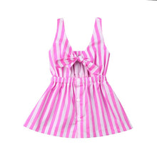 Load image into Gallery viewer, Family Matching Dress Mother Daughter Women Girl Stripe Bow Party Dress Clothes
